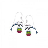 Dolphin Sterling Silver Hook Earring JE182 - Earrings